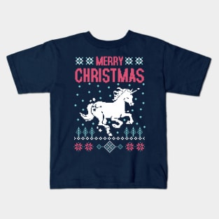 Merry Christmas Unicorn Kids T-Shirt